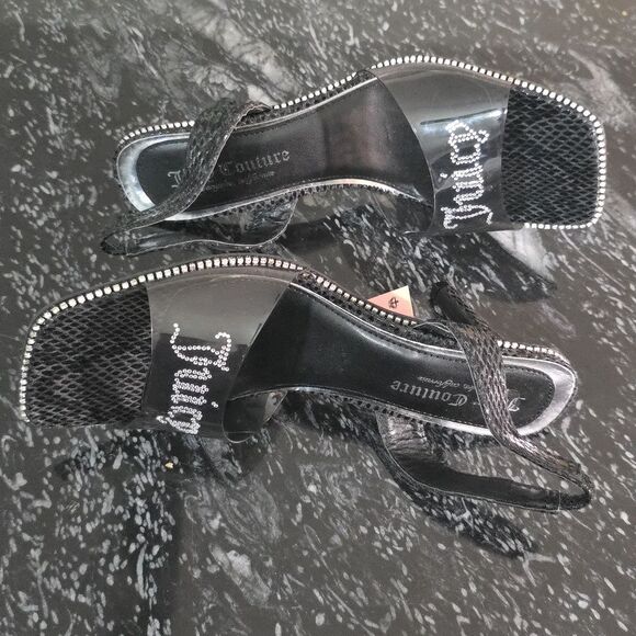 BRAND NEW JUICE COUTURE SLINGBACK DAZZLING RHINESTONE LOGO SANDAL R3 - Picture 11 of 15